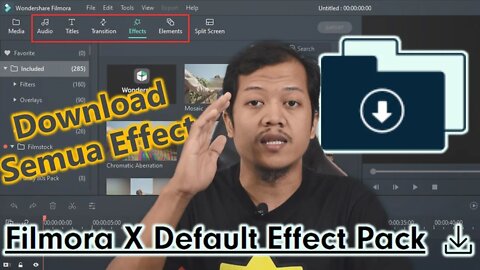 Cara Download Semua Effect di Filmora X, Tutorial @Wondershare Filmora Video Editor Indonesia