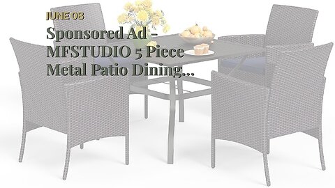 Sponsored Ad - MFSTUDIO 5 Piece Metal Patio Dining Sets Outdoor Club Bistro Bar Sets with 1.57”...