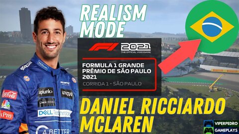 Daniel Ricciardo - McLaren | São Paulo Grand Prix 2021 Realism Mode Full Race | F1 2021 PC Gameplay