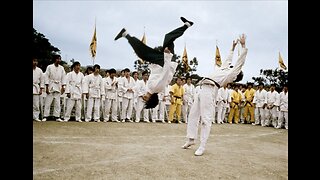Cross kick Studio Films Bruce Lee picture flip kick from Enter the Dragon