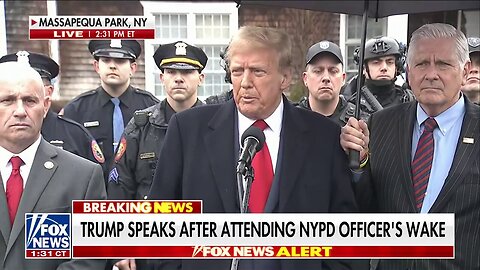 Trump attends wake of murdered NYPD officer while Biden fundraises