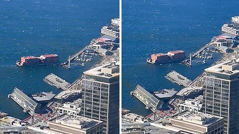 Cargo ship breaks free, crashes into Bell Harbor pier