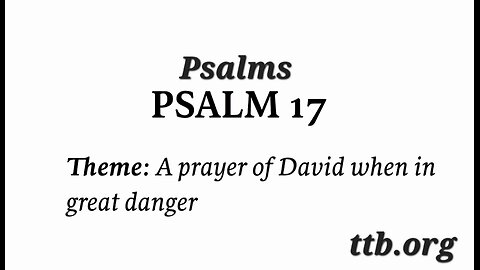 Psalm Chapter 17 (Bible Study)