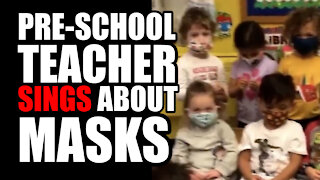 Pre-School Teacher Sings About Masks with Students