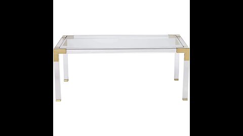 Hanna Modern Glam Cast Acrylic Square Coffee Table 40" Wide Brilliant Gold Clear Tempered Glass...