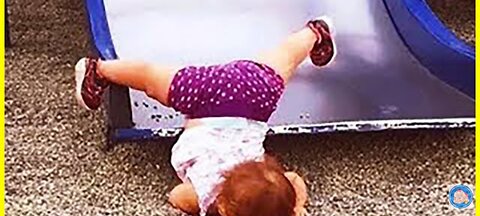 Funny babies failed slide videe