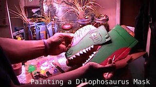 Painting A Dilophosaurus Mask Part 3