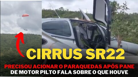 Avião - Cirrus sr22 g6 caindo de paraquedas após pane de motor em Belo Horizonte