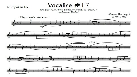 [TRUMPET VOCALISE ETUDE] Marcos Bordogni Vocalise for Trumpet #17