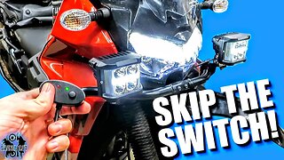 EASY DIY KLR 650 High Beam Activated Aux Lights! | Nilight 4" Cube LED Test