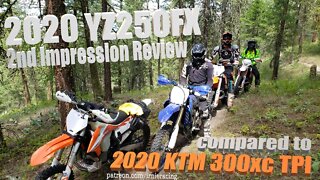 2020 YZ250FX 2nd Impression Review compared to 2020 KTM 300xc TPI