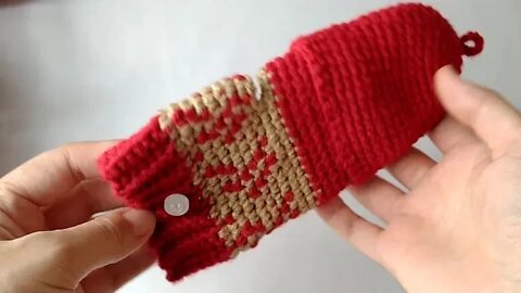 How to make a crochet fingerless gloves with a cap ( left handed ) - crafting wheel.