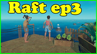 raft ep3 in co-op multiplayer with me and helrazer gaming working the raft trying to make it better.