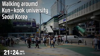 Walking around Kun-kook university Seoul Korea