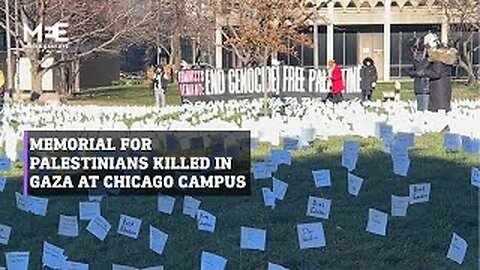 Activists held a memorial for Palestinians killed in Gaza at Chicago campus