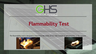 Green Home Systems Introduces LG Solar Panel Flammability Test