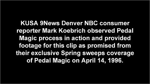 Denver NBC TV KUSA 9News Feature Report on Pedal Magic Instant Bicycle Rider (1996 Spring sweeps)