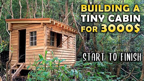 Building a DIY TINY CABIN for 3000$ in the FOREST | START TO FINISH