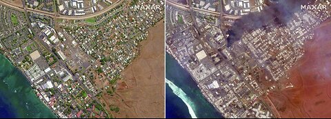 Hawaii fires before/after aerial photos of Lahaina, Maui