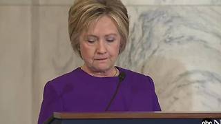 Hillary Clinton addresses fake news today at Harry Reid event