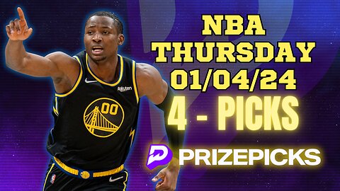 #PRIZEPICKS | BEST PICKS FOR #NBA THURSDAY | 01/04/24 | PROP BETS | #BESTBETS | #BASKETBALL | TODAY