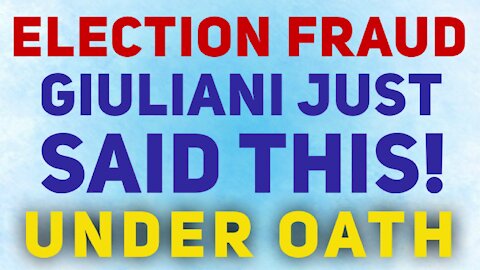 Rudy Giuliani Just Testified Under Oath About Election Fraud!