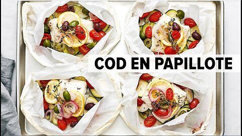 MEDITERRANEAN FISH RECIPE | cod en papillote (cod in parchment paper) - so easy!
