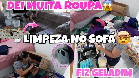 VLOG || LIMPEZA NO SOFÁ + FIZ SORVETE || DEI MUITA ROUPA