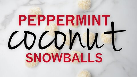 Allergy-Friendly White Chocolate Peppermint Snowballs {4 ingredients & no-bake!}
