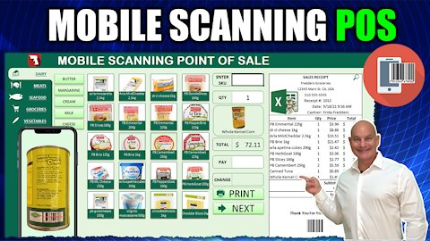 How to Create A Mobile Barcode Scanning Point Of Sale Application (POS) In Excel [Free Download]