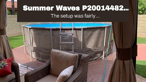 Summer Waves P20014482 14ft x 48in Outdoor Round Frame Above Ground Swimming Pool Set with Skim...