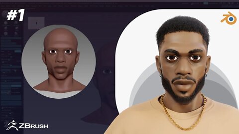 stylized black male character speedthrough |Part 1 | sculpting | cloth creation | ZBrush |Blender