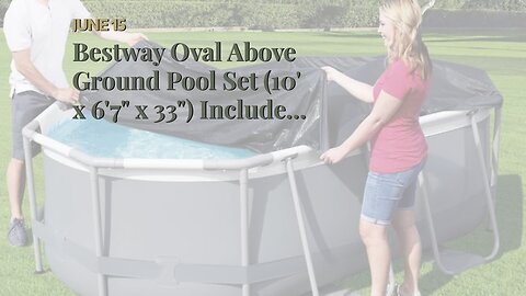 Bestway Oval Above Ground Pool Set (10' x 6'7" x 33") Includes Filter Pump & ChemConnect Dispe...