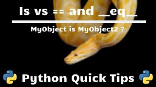 __eq__ & is vs == | Python Quick Tips