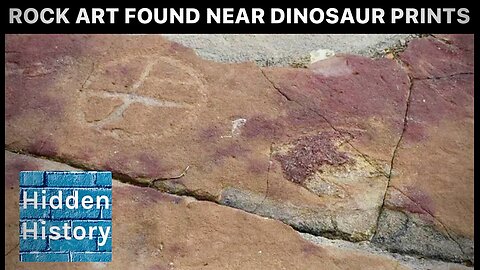 Ancient hunter-gatherer petroglyphs found next to dinosaur footprints by archaeologists