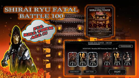 MK Mobile. Shirai Ryu Tower FATAL Battle 100 Miror MATCH - MK 11 SCORPION GOD MODE 😜😜😜