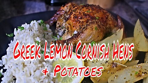 Greek Lemon Cornish Hens & Potatoes