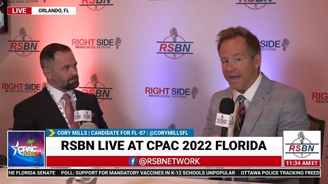 Cory Mills, Candidate for FL-07, Full Interview with RSBN's own Brian Glenn at CPAC 2022 in FL