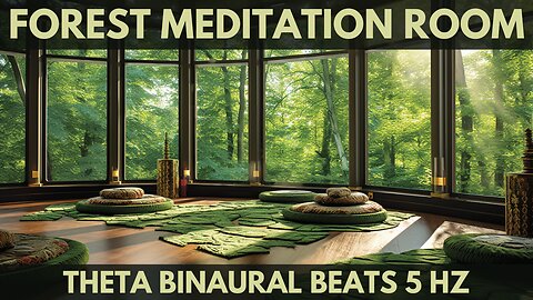 1 Hour of REM Sleep Music in a forest meditation room sanctuary, Theta Binaural Beats 5 Hz