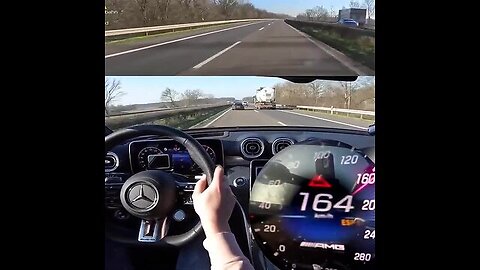 Racing a Porsche 911 in a Mercedes-AMG C43 on the Autobahn