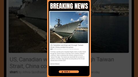 Latest Reports | China condemns US and Canadian warships sailing through Taiwan Strait | #shorts