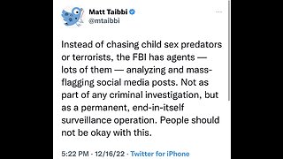 Twitter Files: Part 6 TWITTER, THE FBI SUBSIDIARY *FBI OPS -Erasing Trump -Updates -Crime 12-16