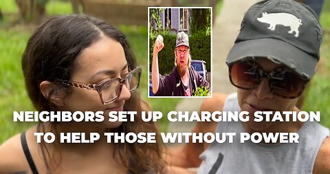 Neighbors set up charging station to help those without power