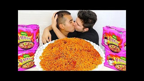 OUR FINAL VIDEO TOGETHER • SPICY MALA FIRE NOODLES • Mukbang & Recipe