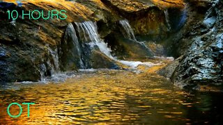 Relaxing Rocky Waterfall | Flowing Water & Nature Sounds for Relaxation | Sleeping | Studying