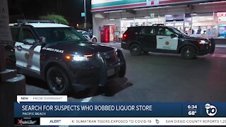 Police search for suspects in armed robbery of PB liquor store