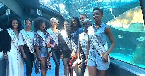 The top 10 finalists taking part in Miss SA 2020 visited Two Oceans Aquarium