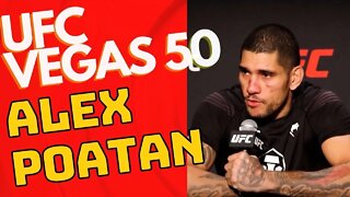 Alex Poatan fala da vitória sobre Bruno Blindado na coletiva pós ufc Vegas 50.