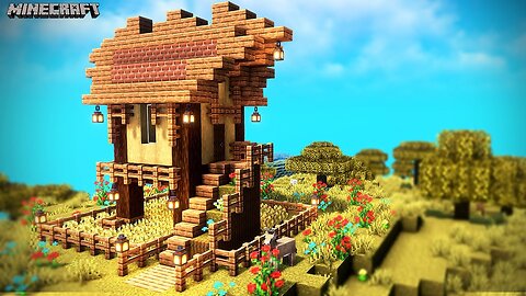 Minecraft | How to Build Cozy Cottage Starter House Relaxing Tutorial