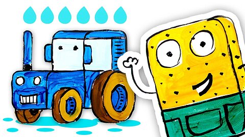 Car Wash, Draw and Color Tractor, Sponge Same, FishWhale